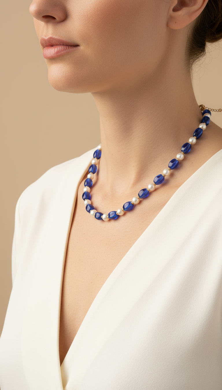 Collier Azuria – Bleu céramique