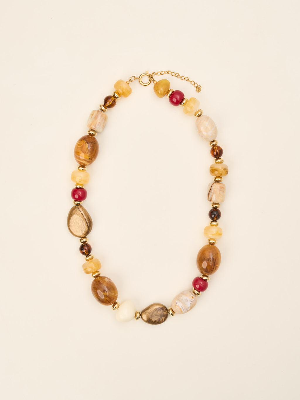 Collier Savanna – Multico crème & ambre