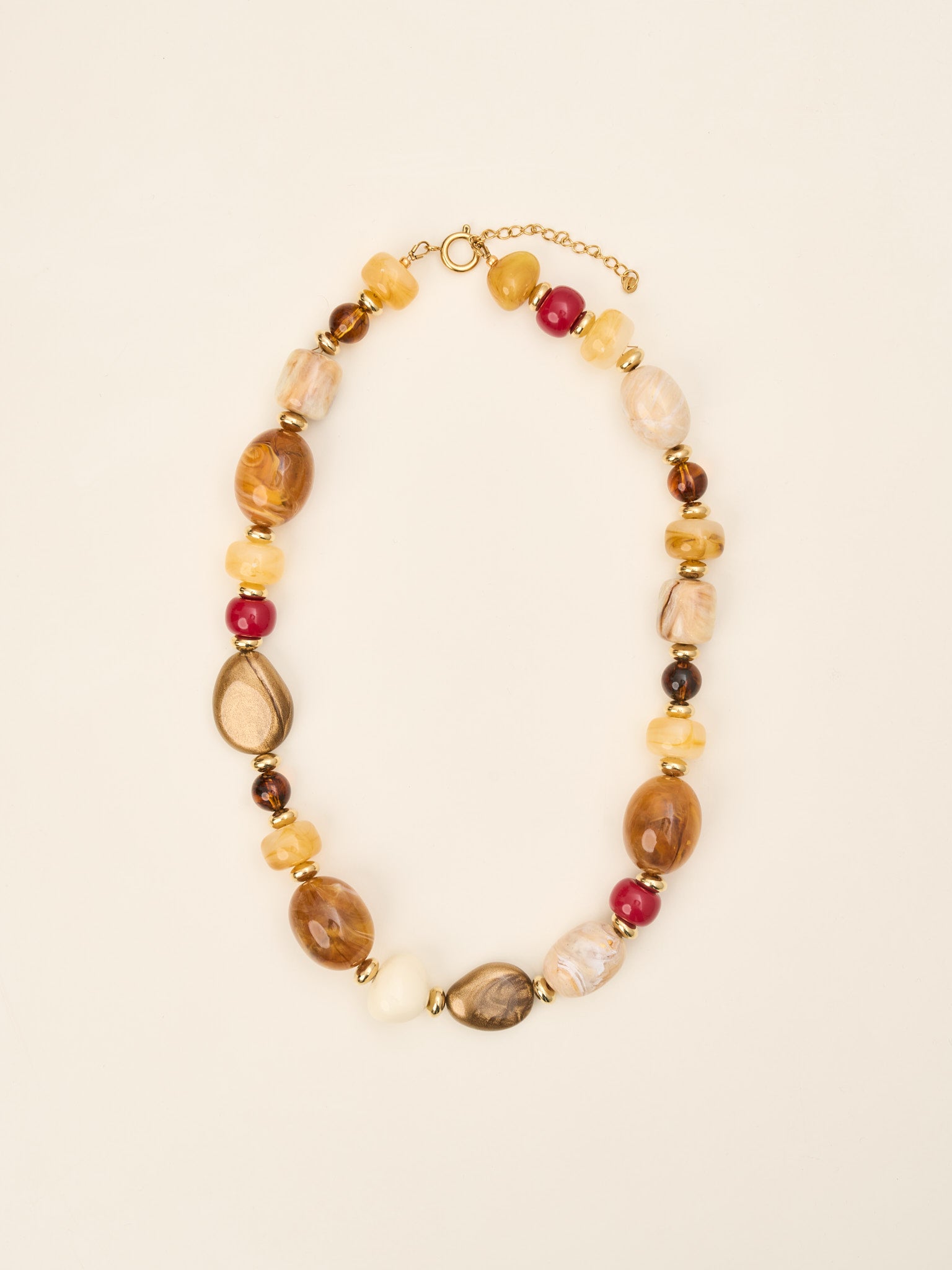 Collier Savanna – Multico crème & ambre