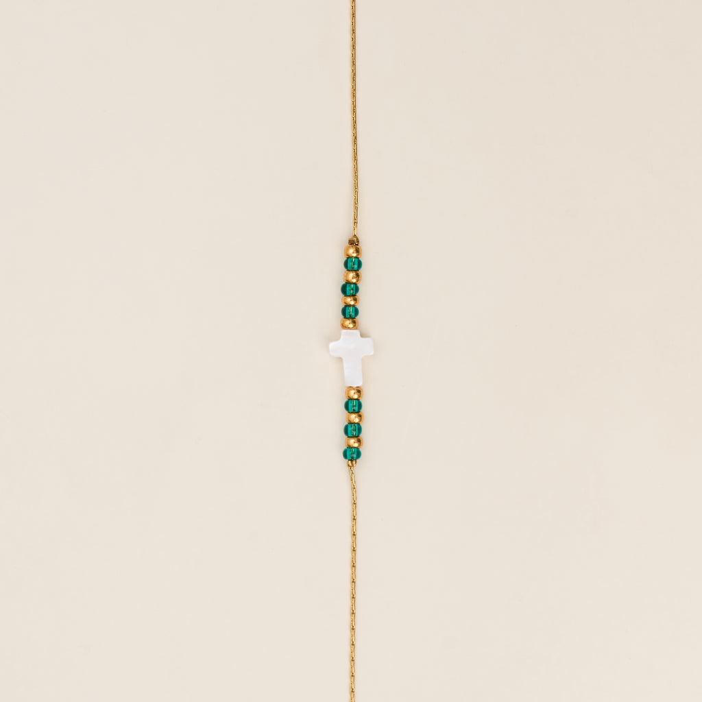 Bracelet Croce Vert Turquoise