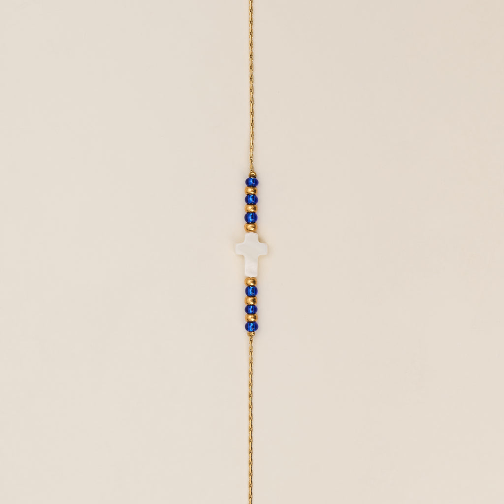 Bracelet Croce Bleu Royal