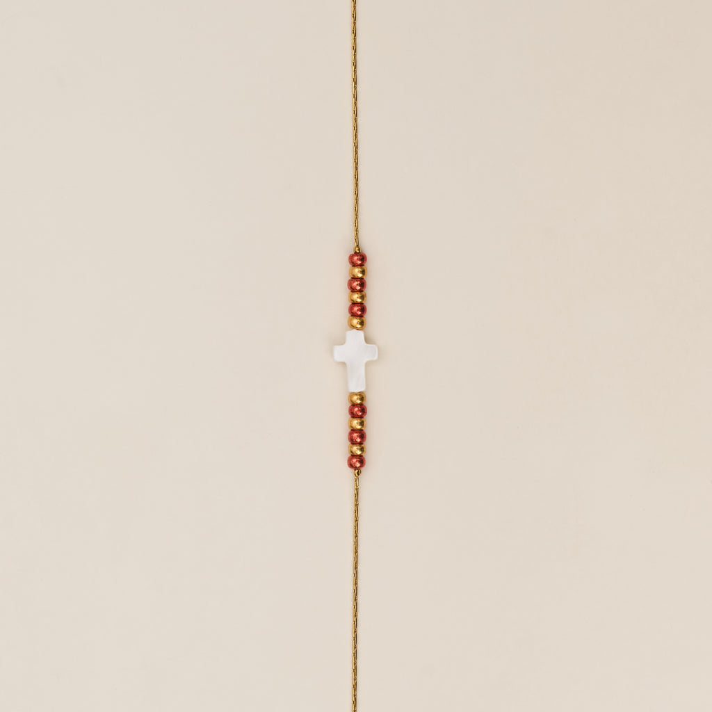 Bracelet Croce Rouge Grenat