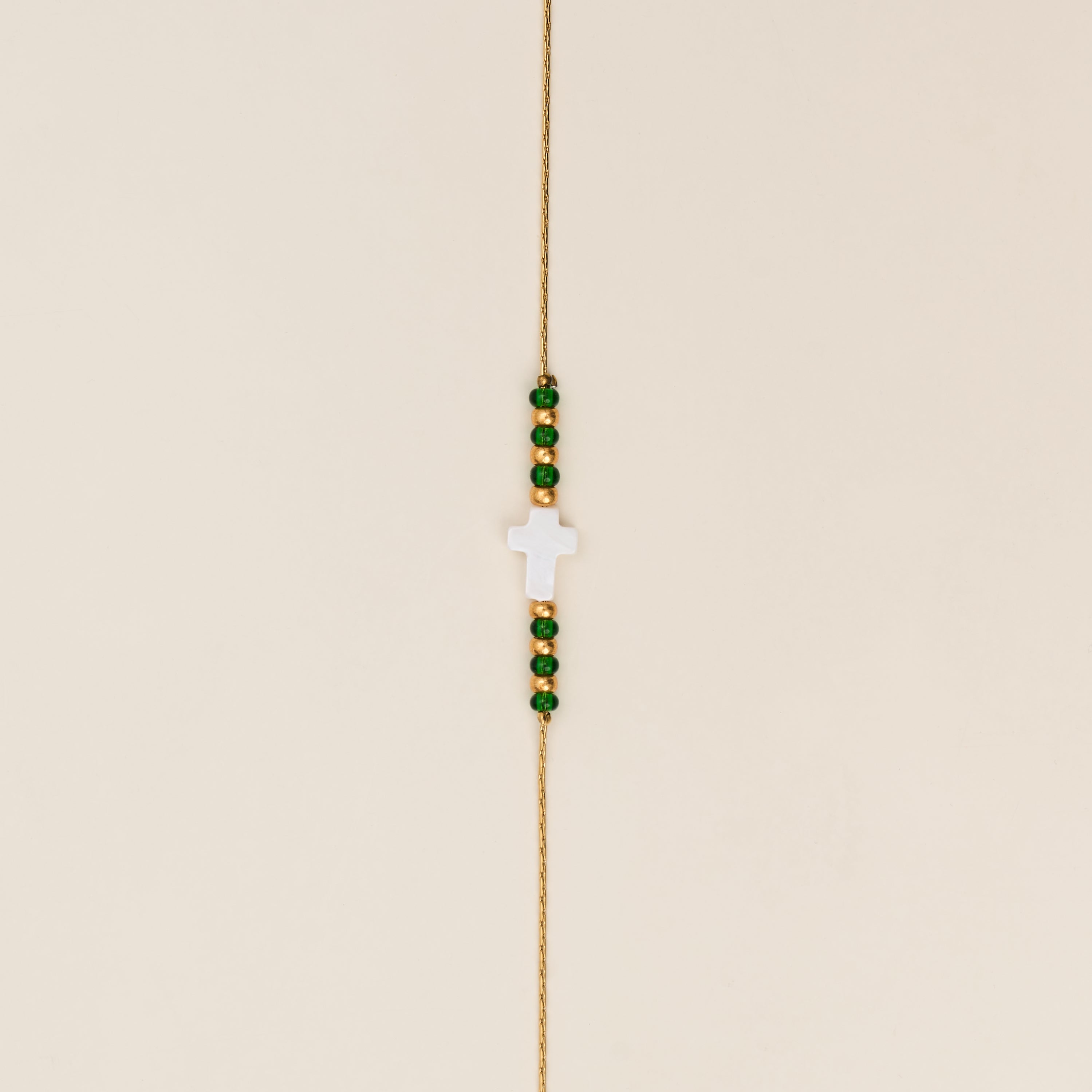 Bracelet Croce Vert Emeraude