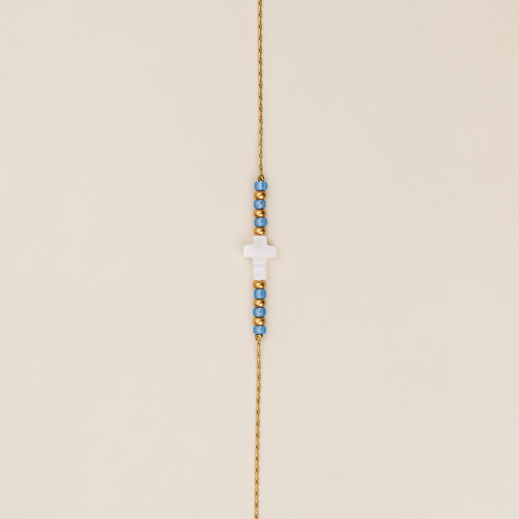Bracelet Croce Bleu Lagon