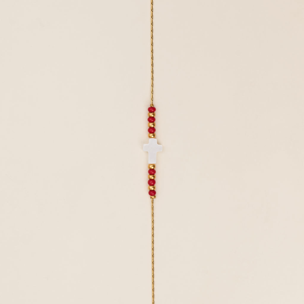 Bracelet Croce Rouge Carmin