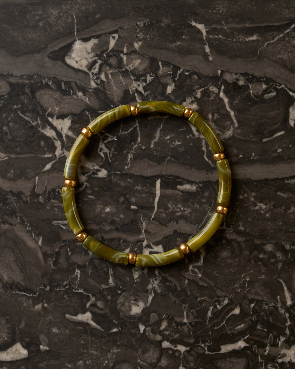 Bracelet Aello – Olive marbré