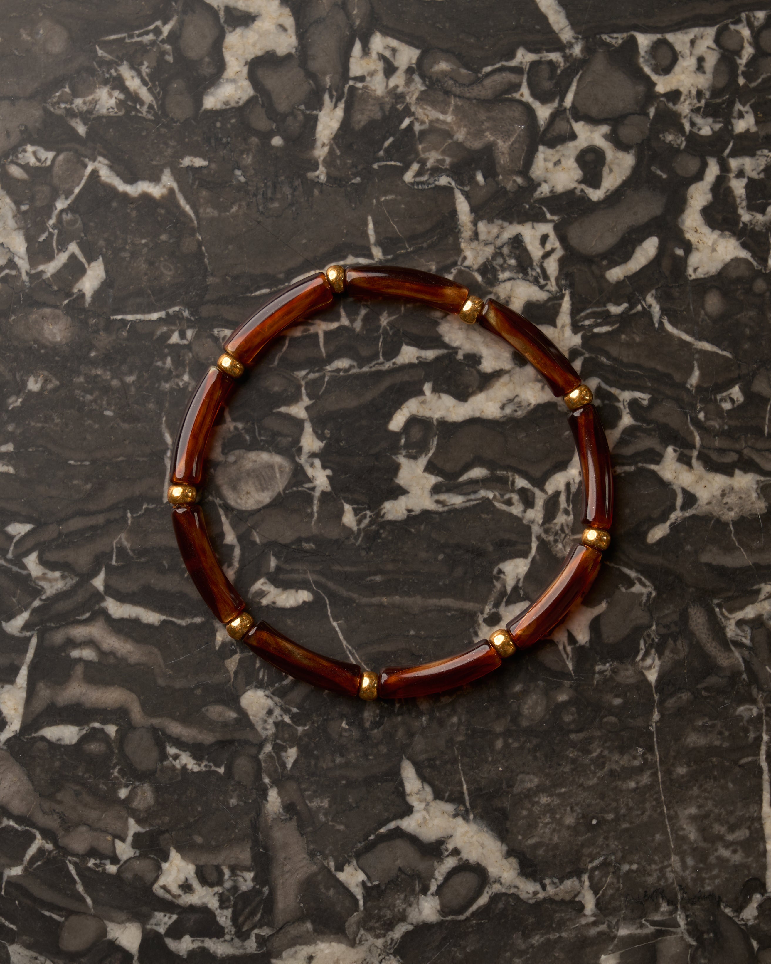 Bracelet Aello – Ambre foncé marbré