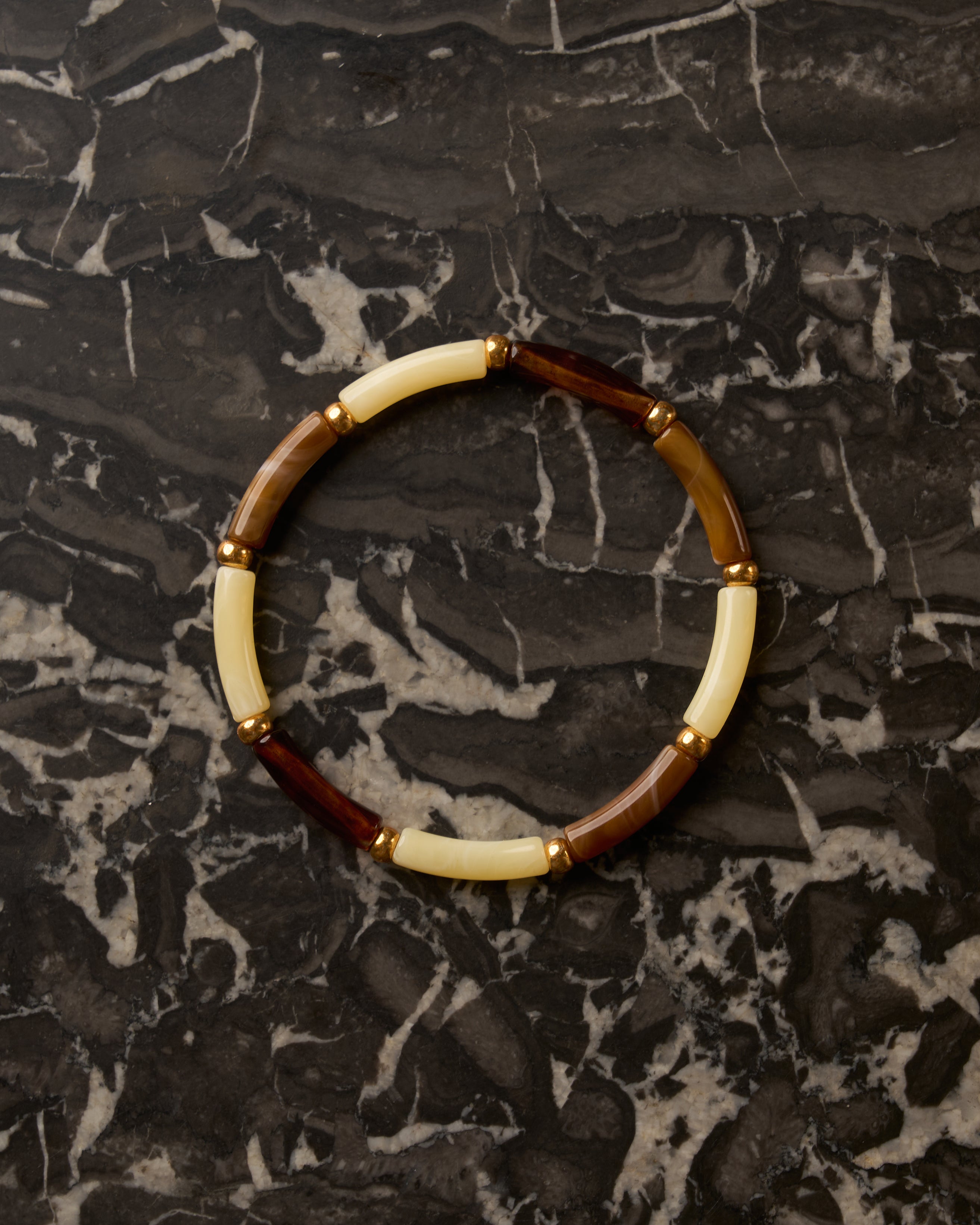 Bracelet Aello – Ivoire, caramel & ambre
