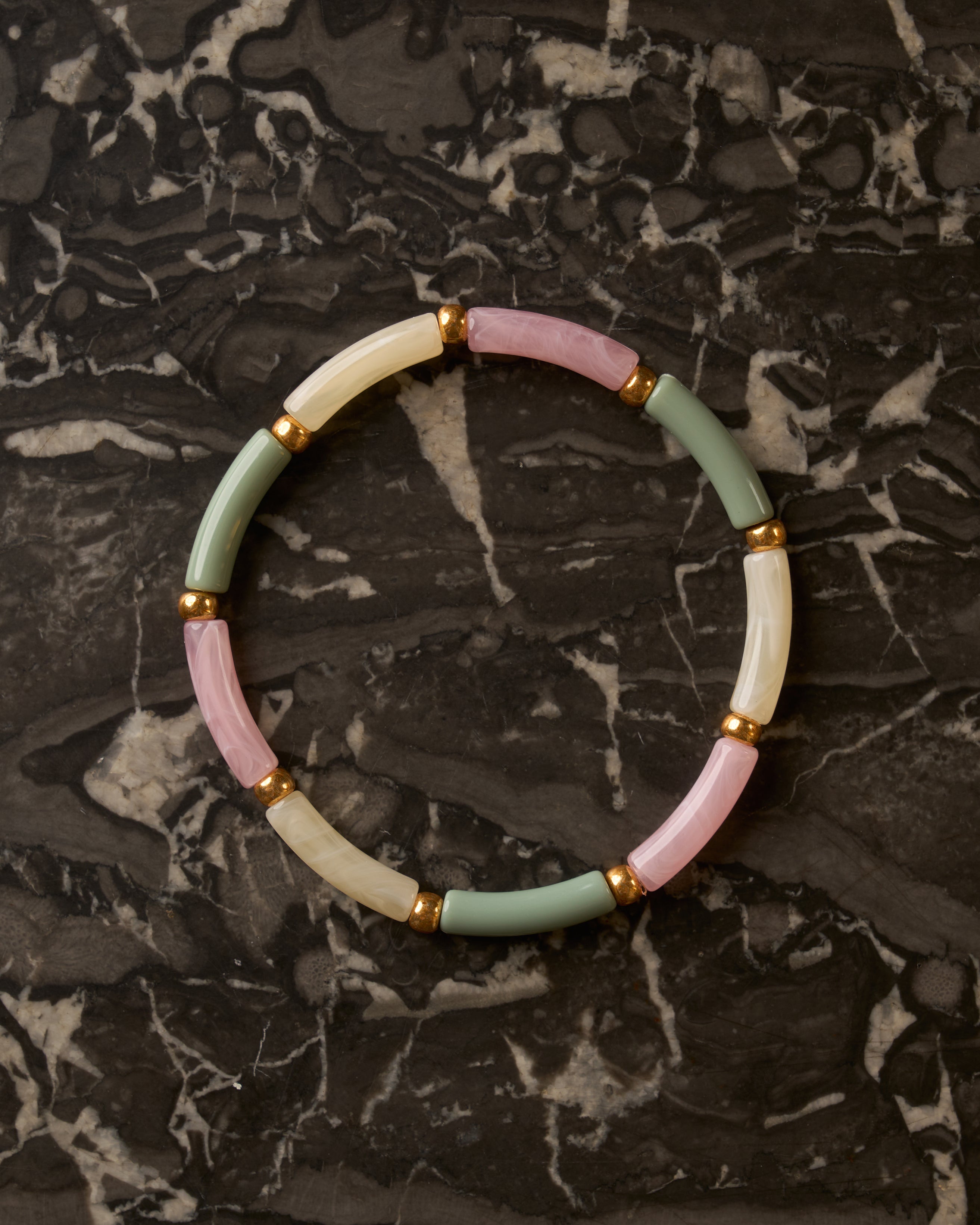 Bracelet Aello – Pastel ivoire, rose & amande