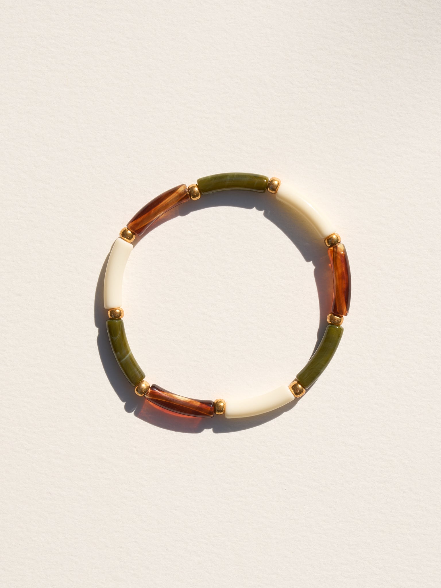 Bracelet AELLO - Ambre, Olive & Ecru