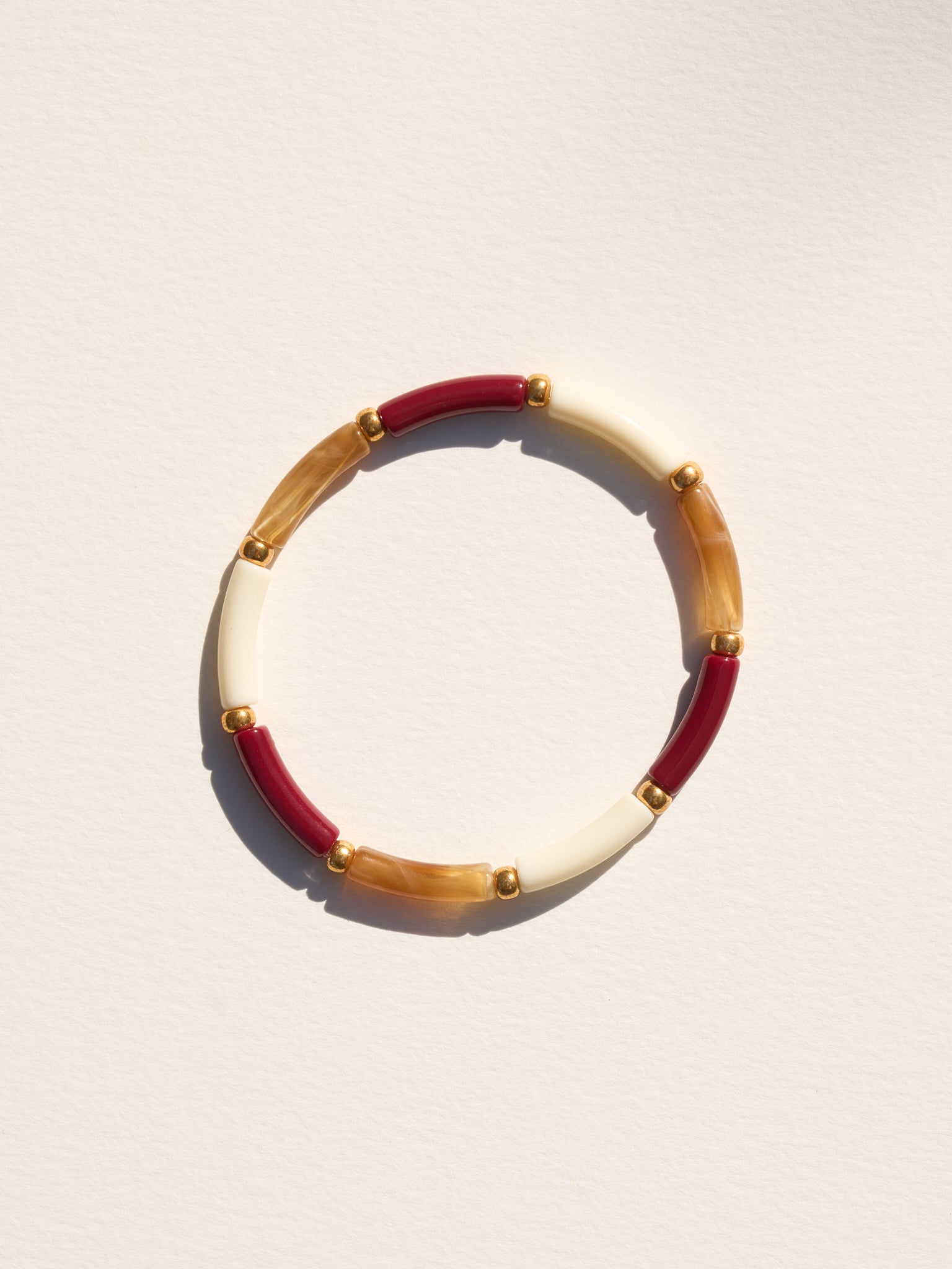 Bracelet AELLO - Caramel, Bordeaux & Ecru
