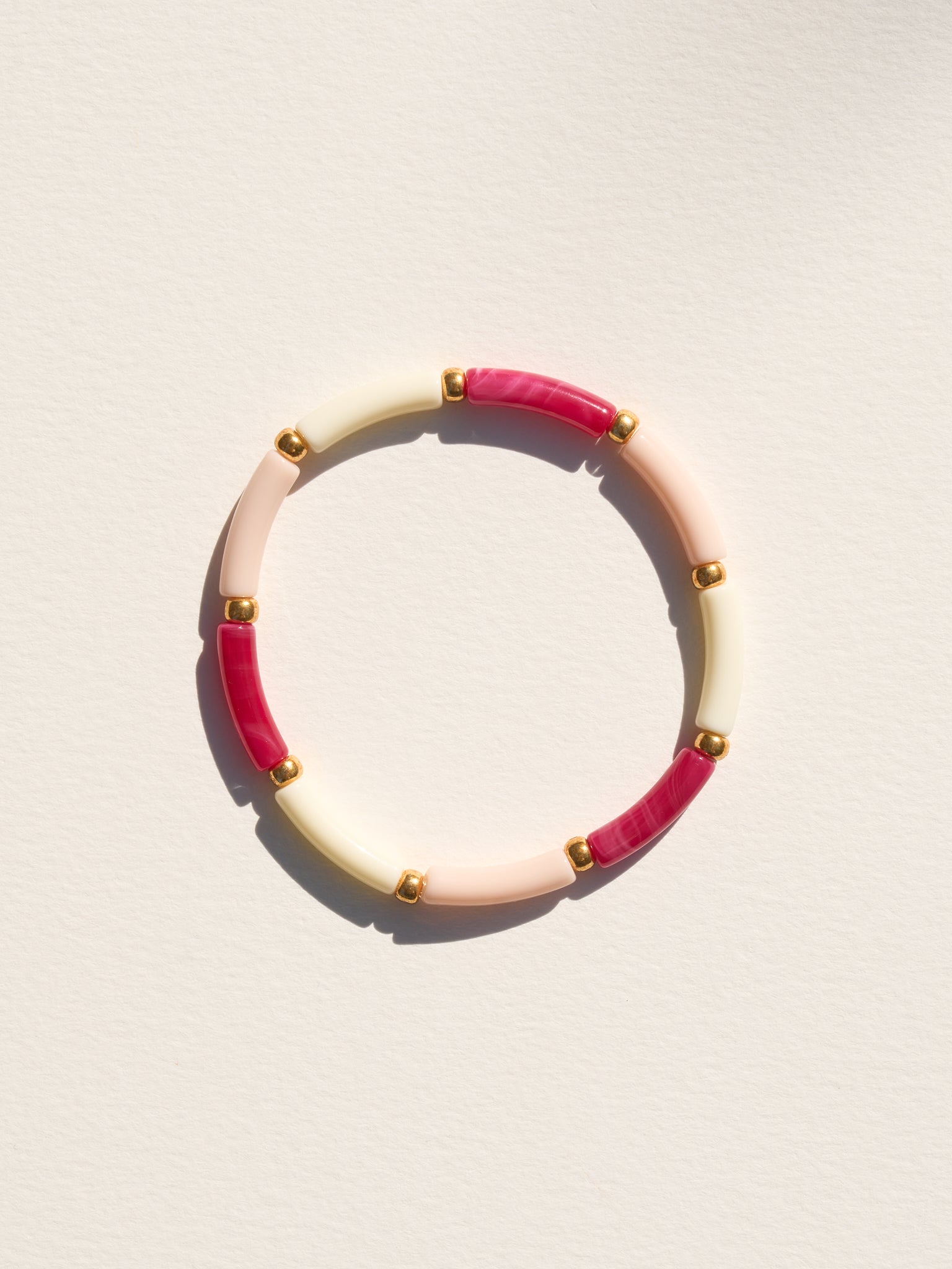 Bracelet AELLO - Ecru, Framboise & Blush