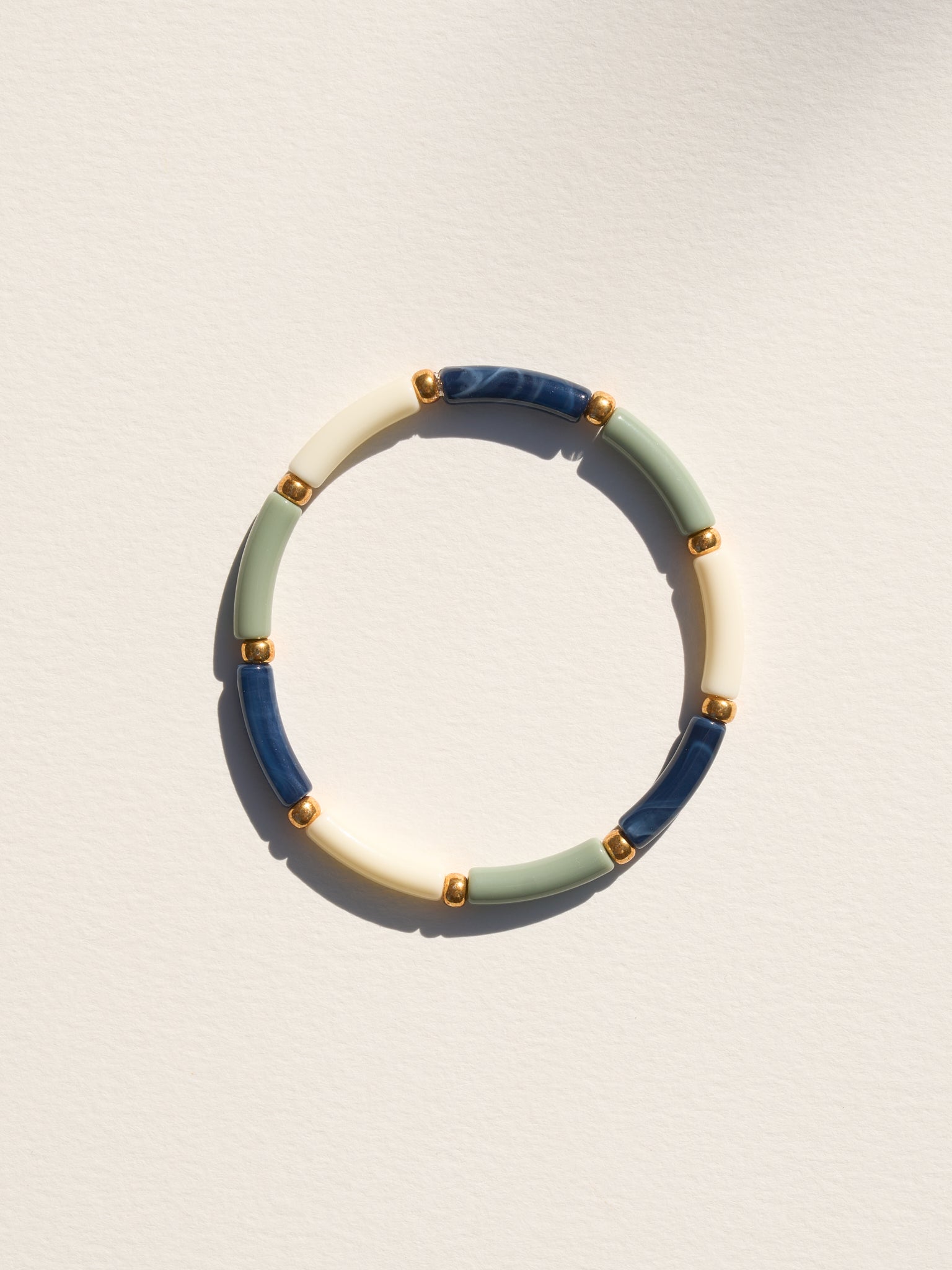 Bracelet AELLO - Amande, Ecru et Bleu marine