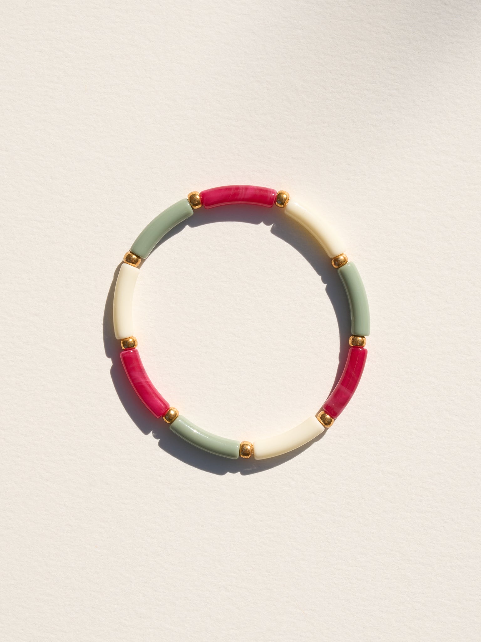 Bracelet AELLO - Amande, Framboise et Ecru