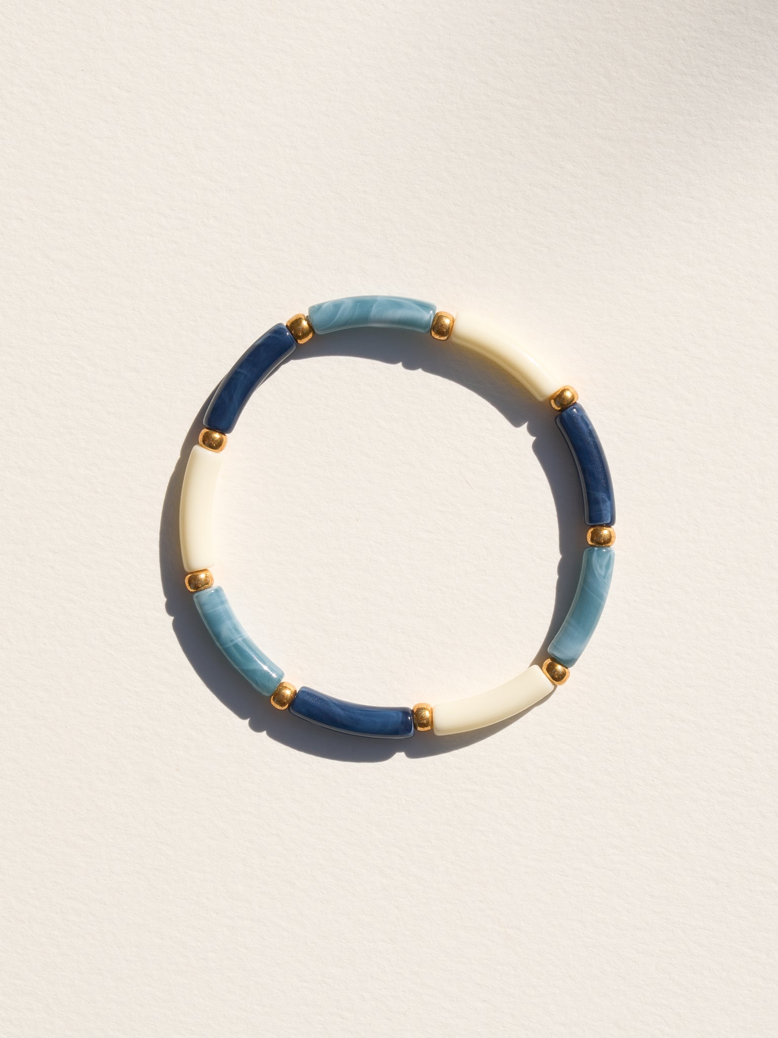 Bracelet AELLO - Ecru, Bleu marine & Bleu gris