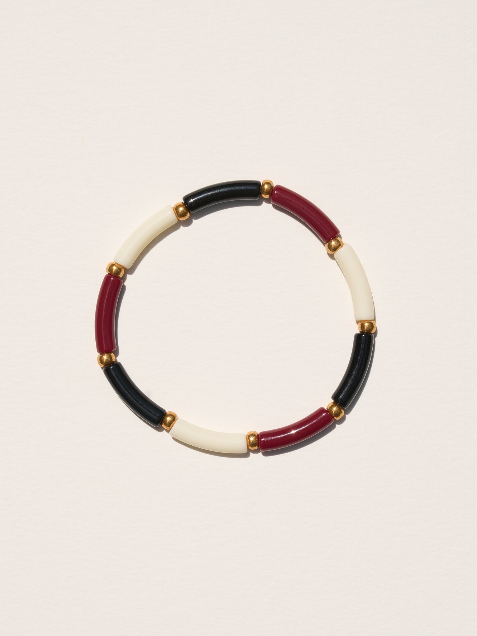 Bracelet AELLO - Ecru, Bordeaux & Noir
