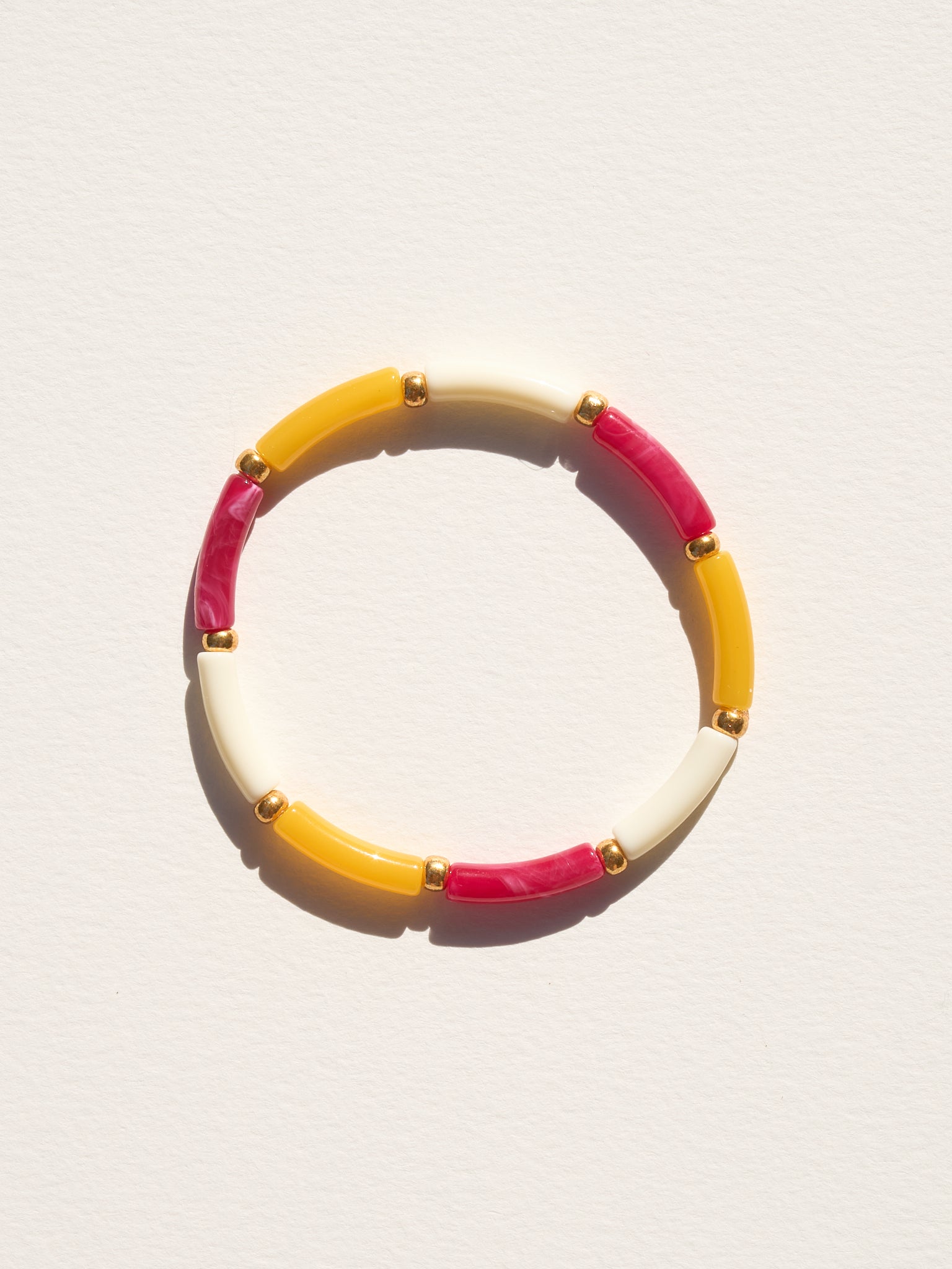 Bracelet AELLO - Jaune, Framboise & Ecru