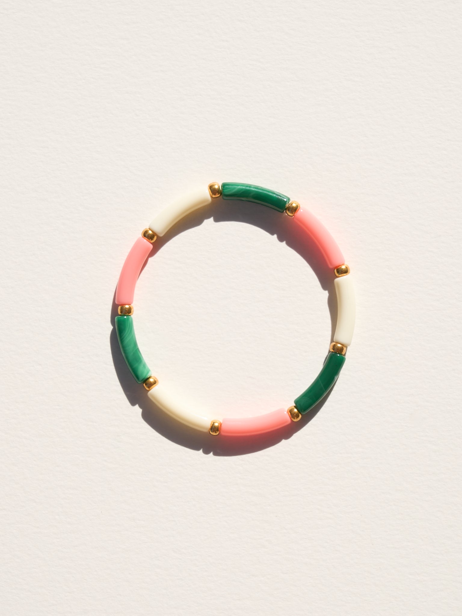 Bracelet AELLO - Ecru, Rose & Vert