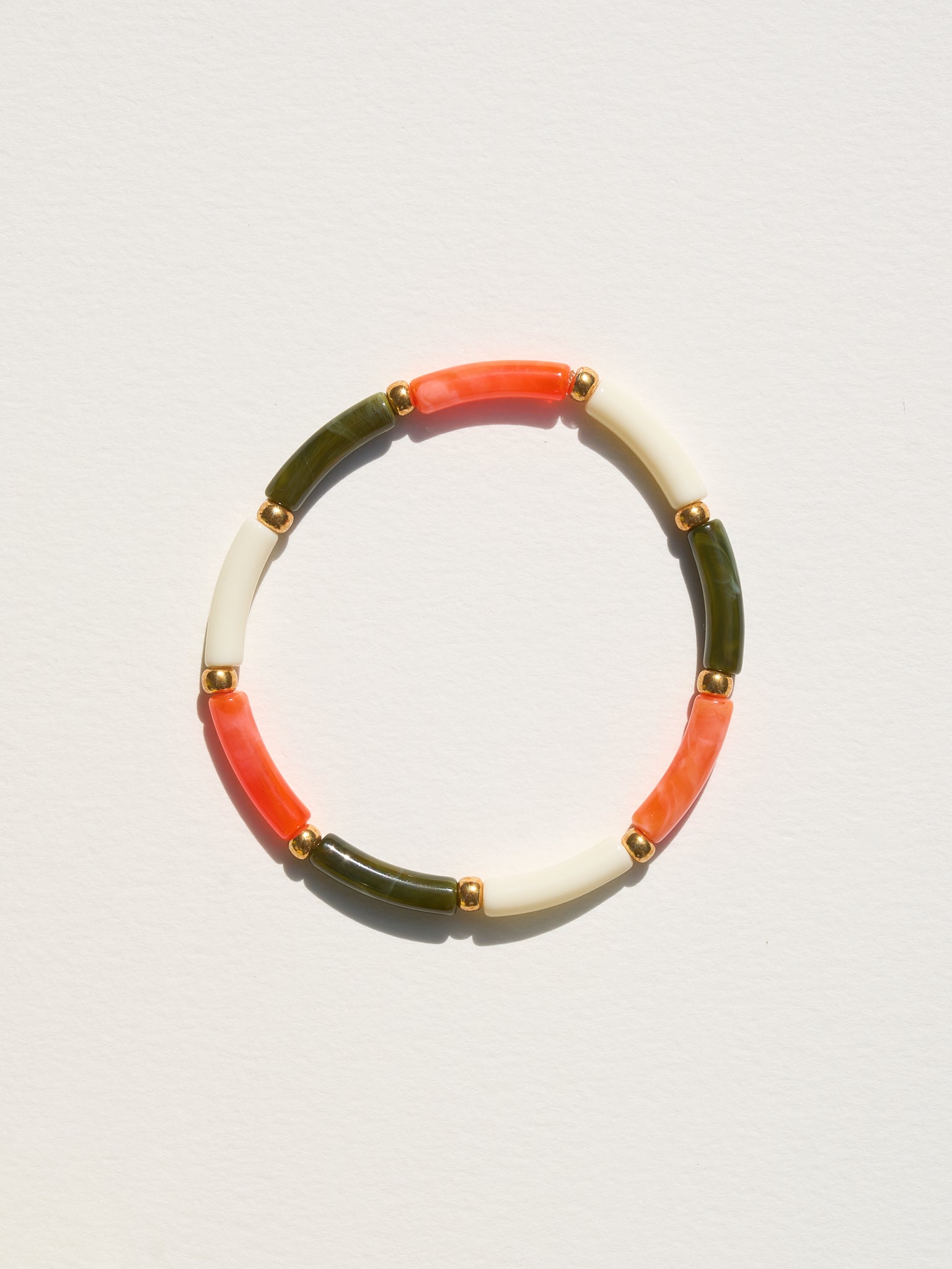 Bracelet AELLO - Olive, Orange & Ecru