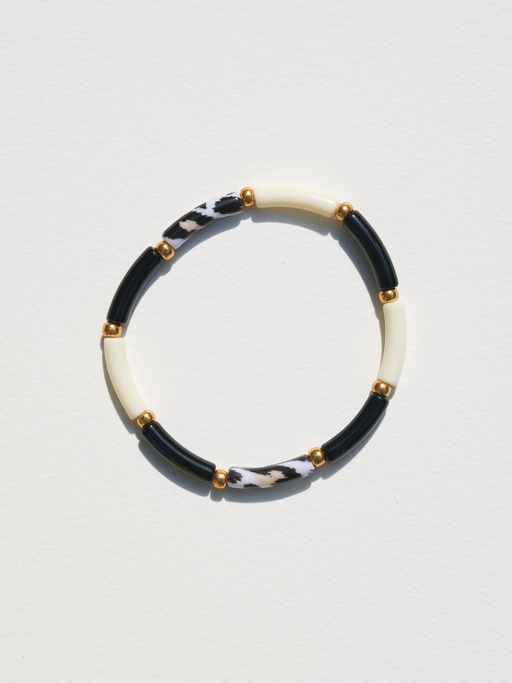 Bracelet Aello – Noir, Ecru & Tacheté
