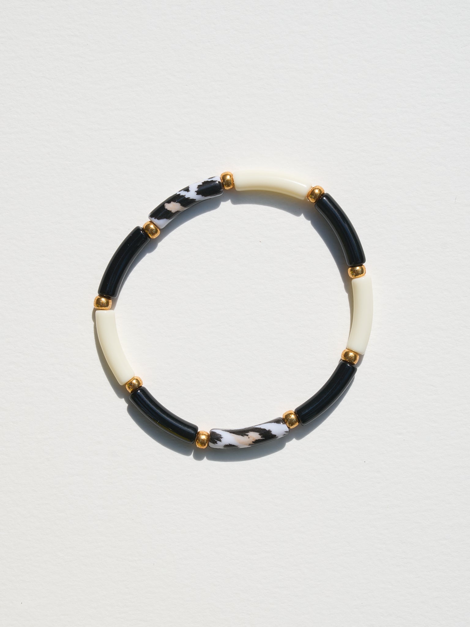 Bracelet Aello – Noir, Ecru & Tacheté