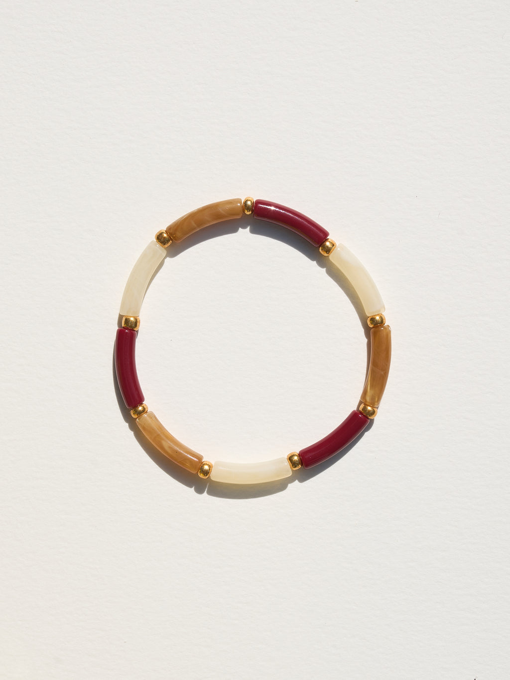 Bracelet Aello – Ivoire, bordeaux & caramel