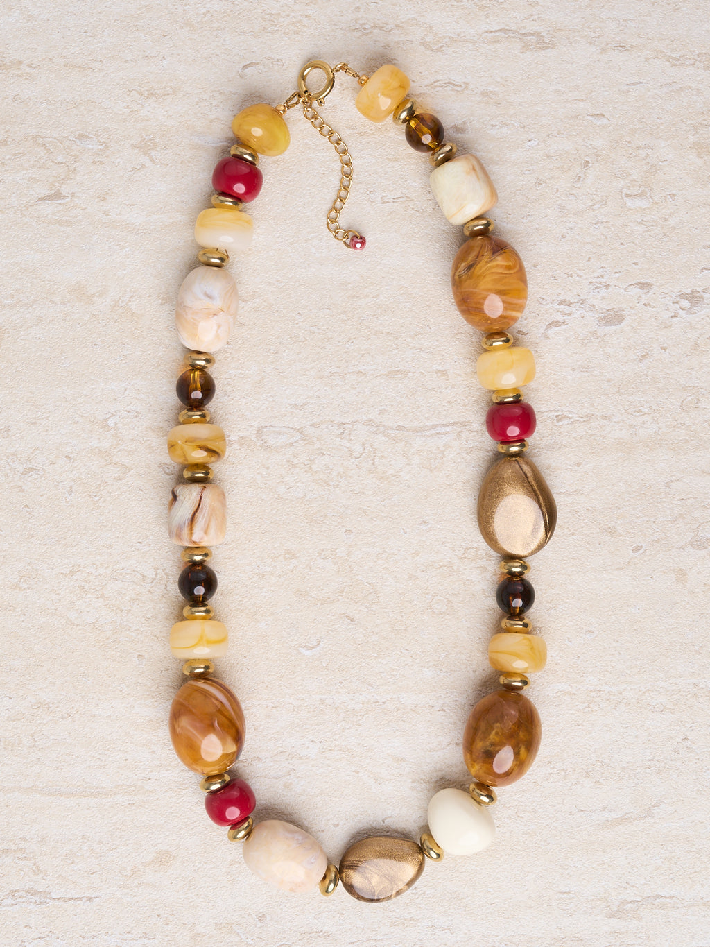 Collier Savanna – Multico crème & ambre