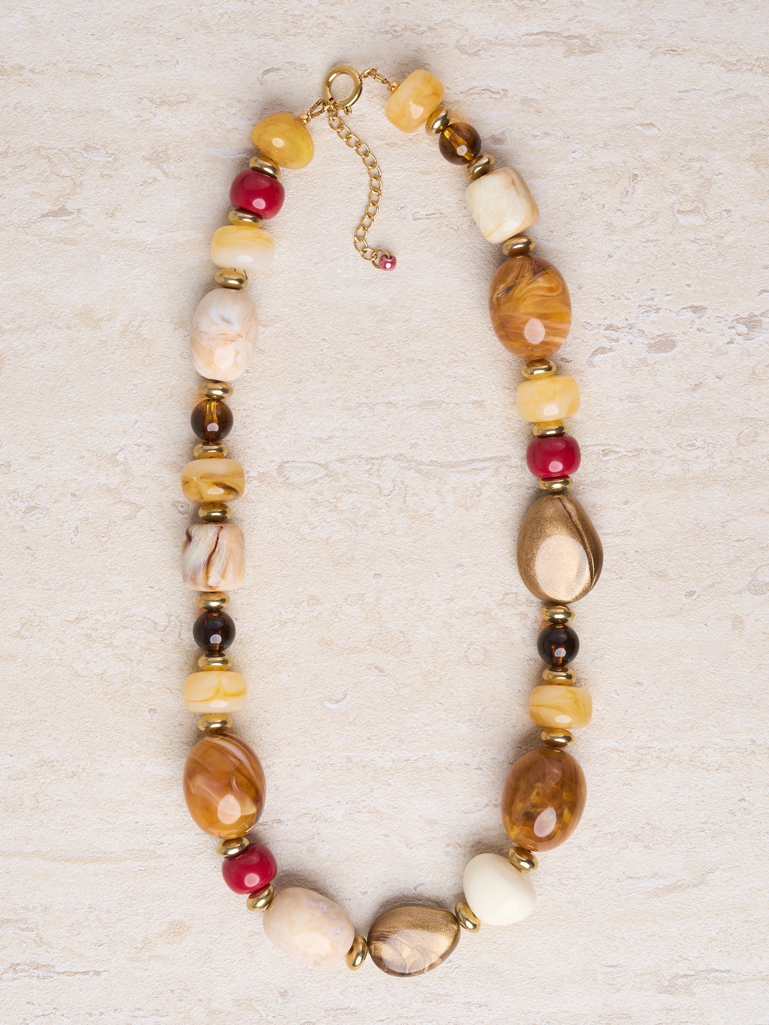 Collier Savanna – Multico crème & ambre